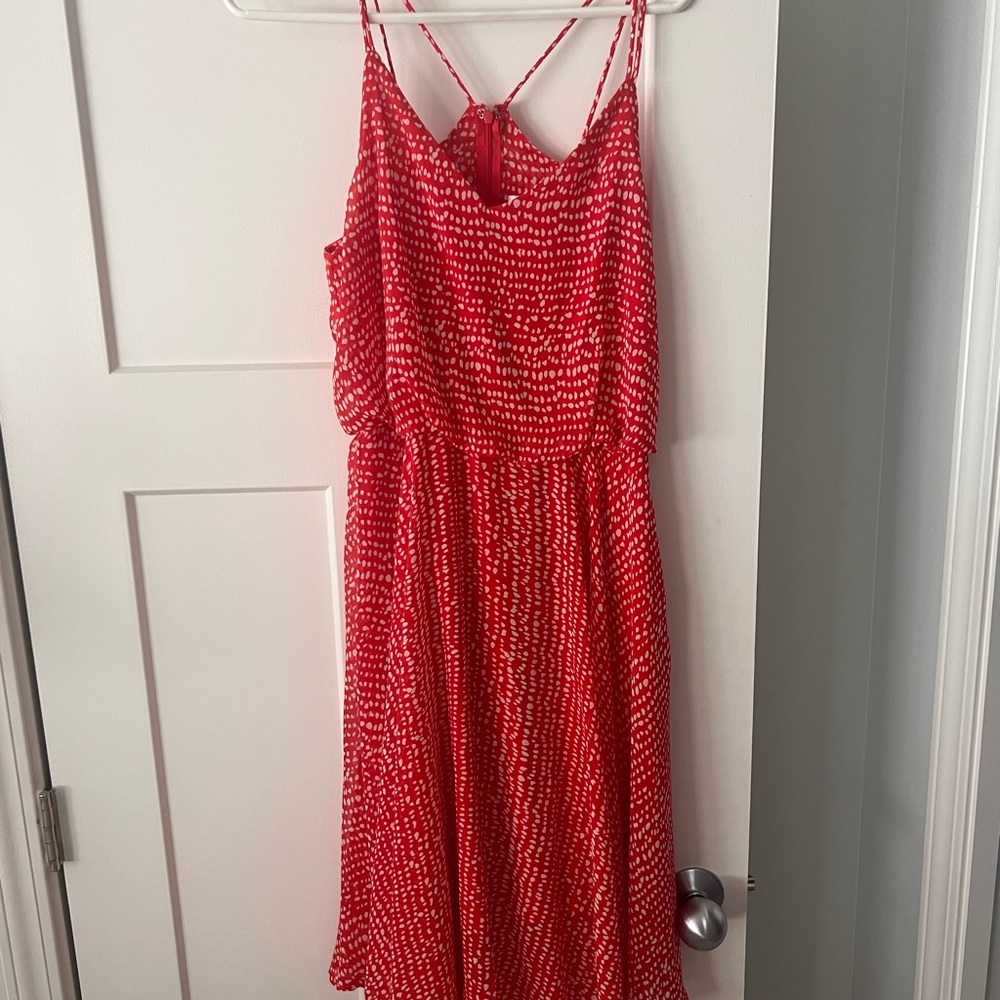Red Patterned Sleeveless Dress